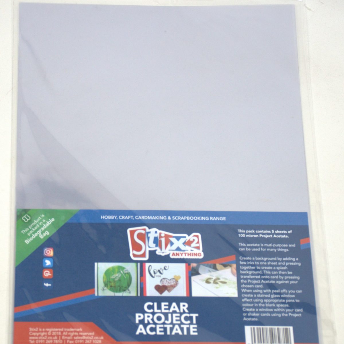Stix2 Printable A4 Clear Acetate for inkjet printers